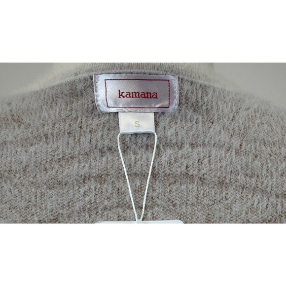 NWT Kamana "Fur" Ivory/Brown Zebra Striped Long Open Cardigan Sweater #0685 XL - Picture 6 of 7